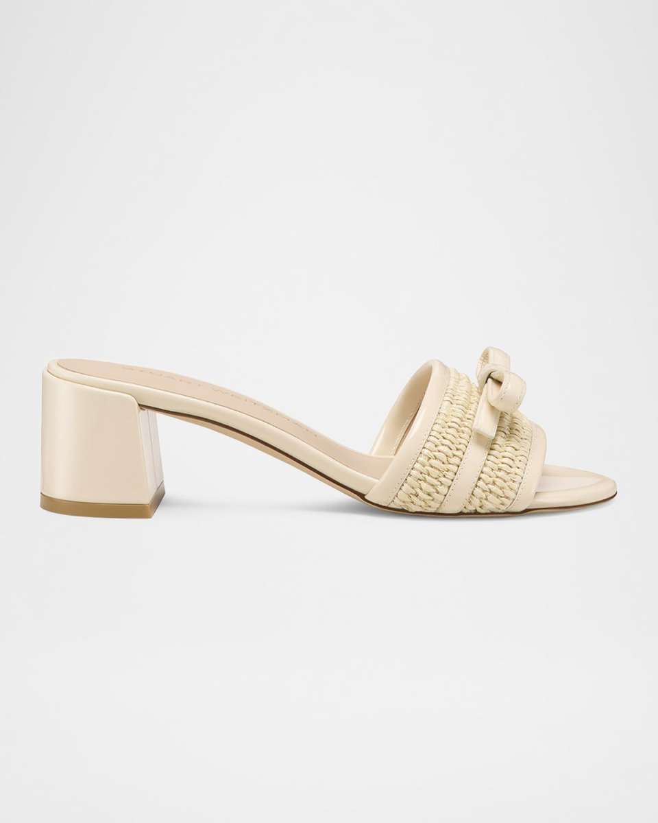 Felicity Raffia Bow Mule Sandals
